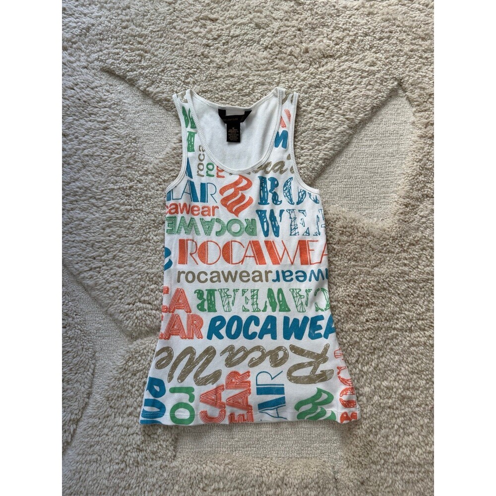 Vintage Y2K Rocawear White Ribbed Top - Size M (Made with USA Fabric)